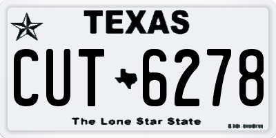 TX license plate CUT6278