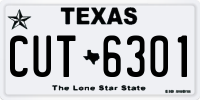 TX license plate CUT6301