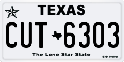 TX license plate CUT6303