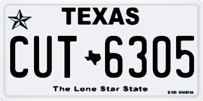 TX license plate CUT6305