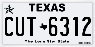 TX license plate CUT6312