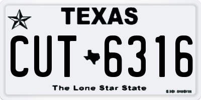 TX license plate CUT6316