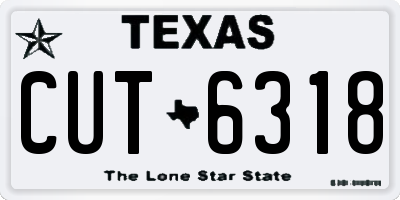 TX license plate CUT6318
