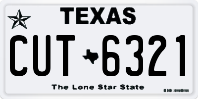 TX license plate CUT6321