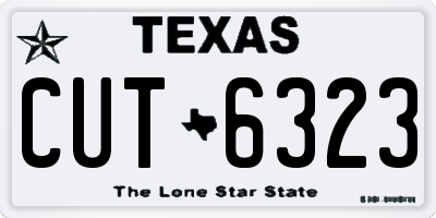 TX license plate CUT6323