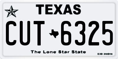 TX license plate CUT6325