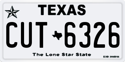 TX license plate CUT6326