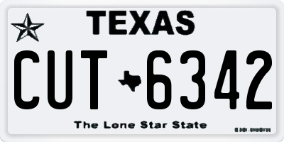 TX license plate CUT6342