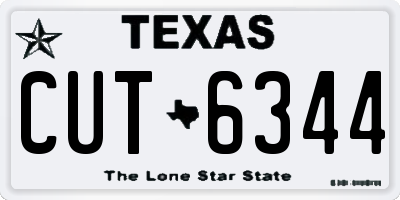 TX license plate CUT6344
