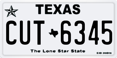 TX license plate CUT6345