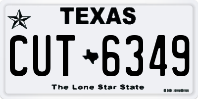TX license plate CUT6349