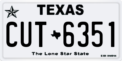 TX license plate CUT6351