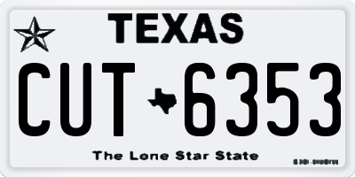 TX license plate CUT6353