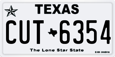 TX license plate CUT6354