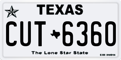 TX license plate CUT6360