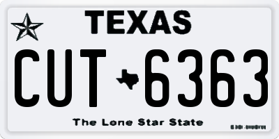 TX license plate CUT6363