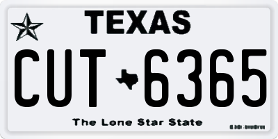 TX license plate CUT6365