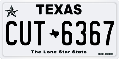 TX license plate CUT6367