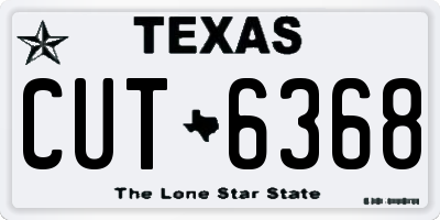 TX license plate CUT6368