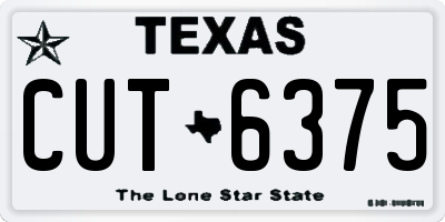 TX license plate CUT6375
