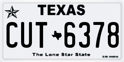 TX license plate CUT6378