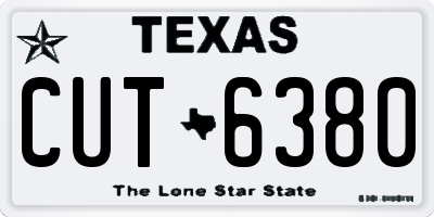 TX license plate CUT6380
