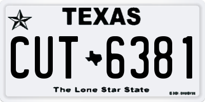 TX license plate CUT6381