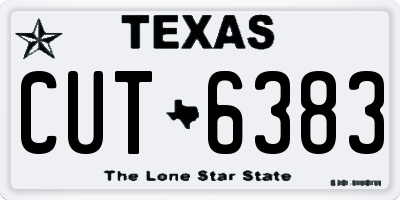 TX license plate CUT6383