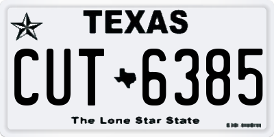 TX license plate CUT6385
