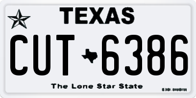 TX license plate CUT6386