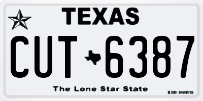 TX license plate CUT6387