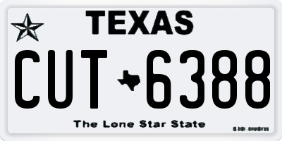 TX license plate CUT6388