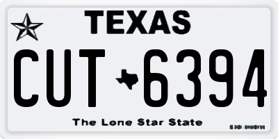 TX license plate CUT6394