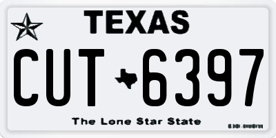 TX license plate CUT6397