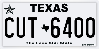 TX license plate CUT6400