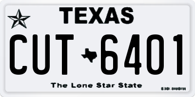 TX license plate CUT6401