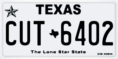 TX license plate CUT6402