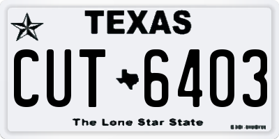 TX license plate CUT6403