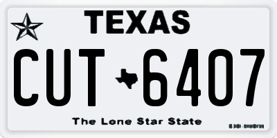 TX license plate CUT6407