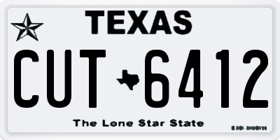 TX license plate CUT6412