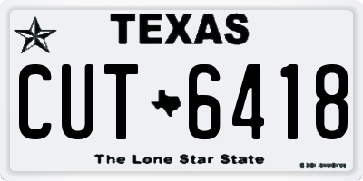 TX license plate CUT6418