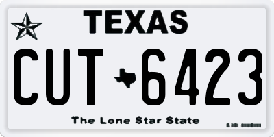 TX license plate CUT6423