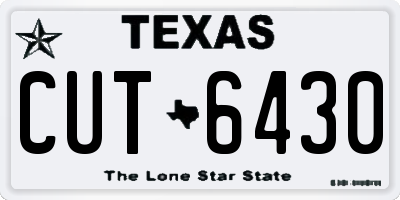 TX license plate CUT6430