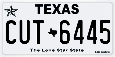 TX license plate CUT6445