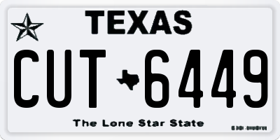 TX license plate CUT6449