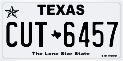 TX license plate CUT6457