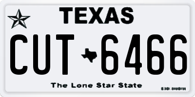 TX license plate CUT6466