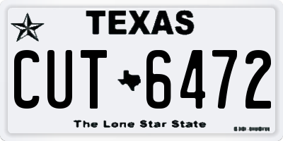 TX license plate CUT6472