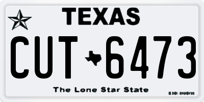 TX license plate CUT6473