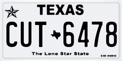TX license plate CUT6478